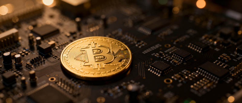 比特币与电路板图片