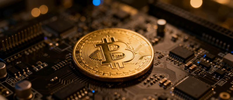 比特币与电路板图片