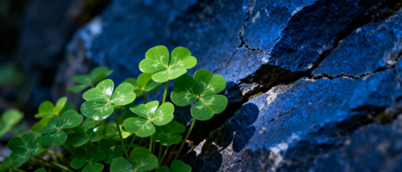 石缝中的四叶草图片