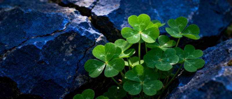 石缝中的四叶草图片