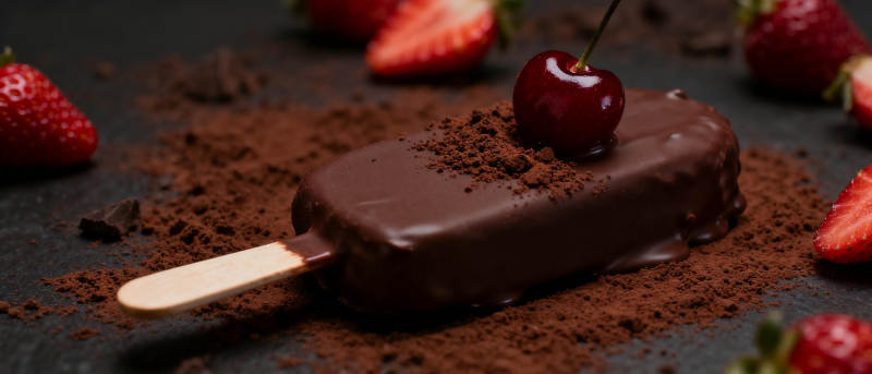 巧克力樱桃冰棒图片