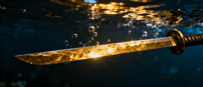 水中刀光闪烁图片