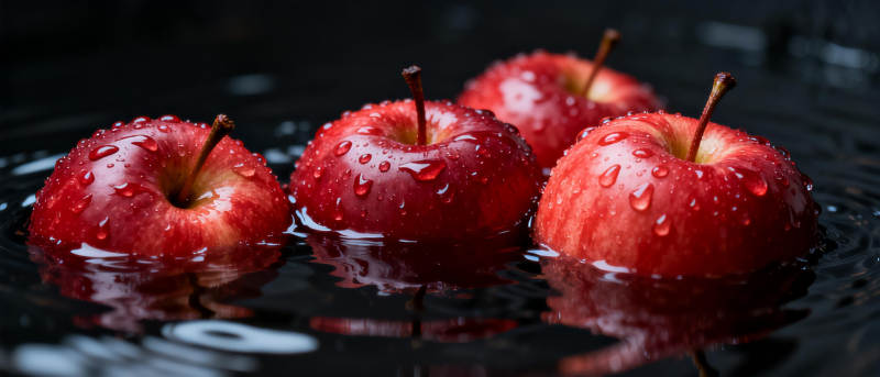 水珠红苹果图片