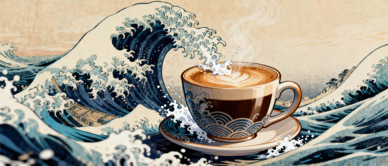 浪涌咖啡杯图片