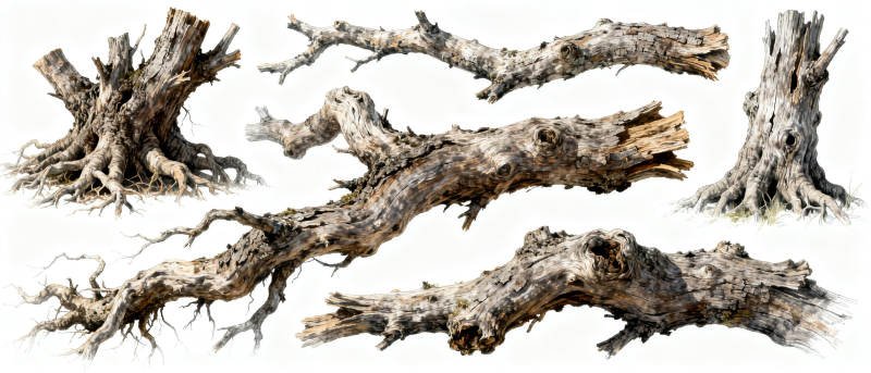 枯木残枝集图片