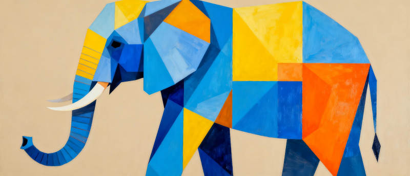 几何大象图片