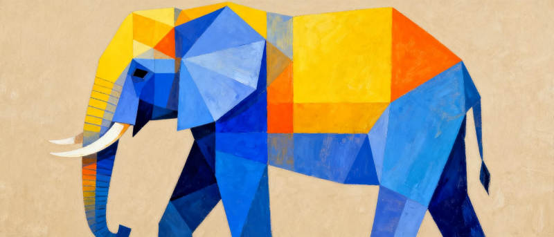 几何大象艺术图片