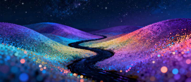 星夜流光谷图片