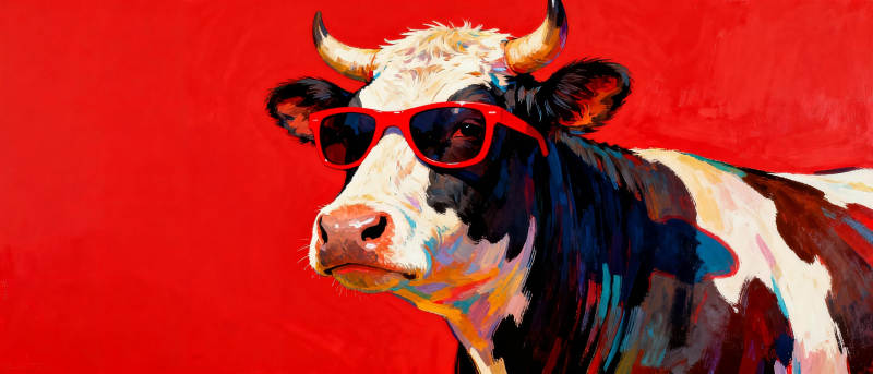 酷牛戴墨镜图片