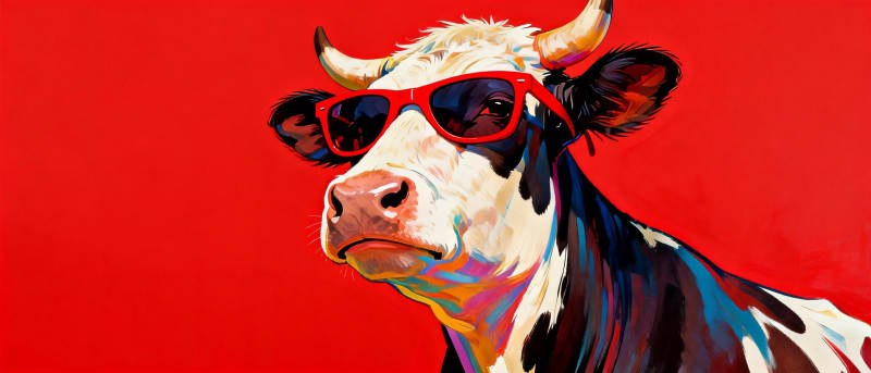 酷牛戴墨镜图片