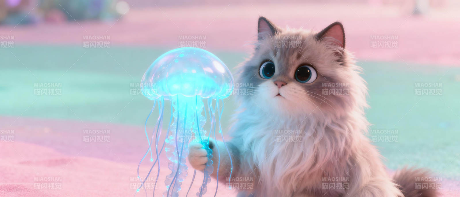 猫咪与水母奇遇图片