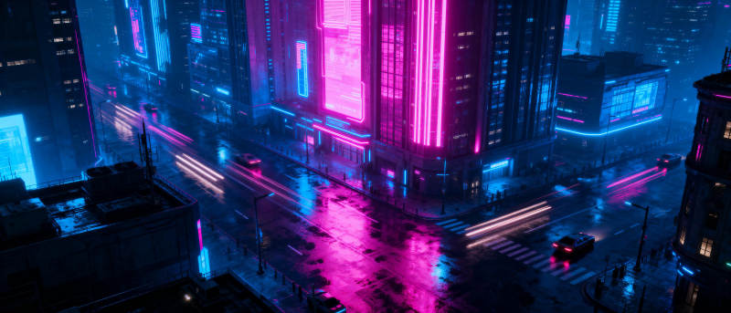 霓虹都市夜景图片