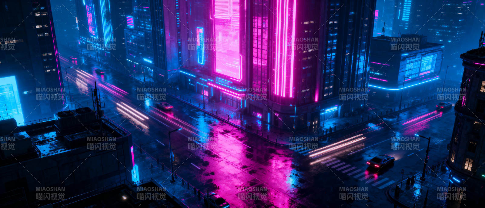 霓虹都市夜景图片