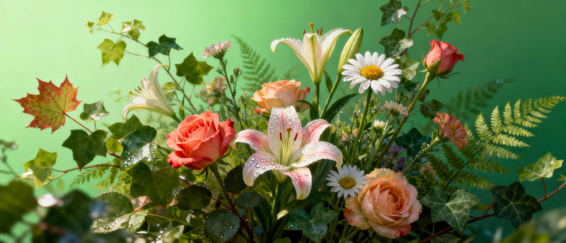 花丛绽放生机图片