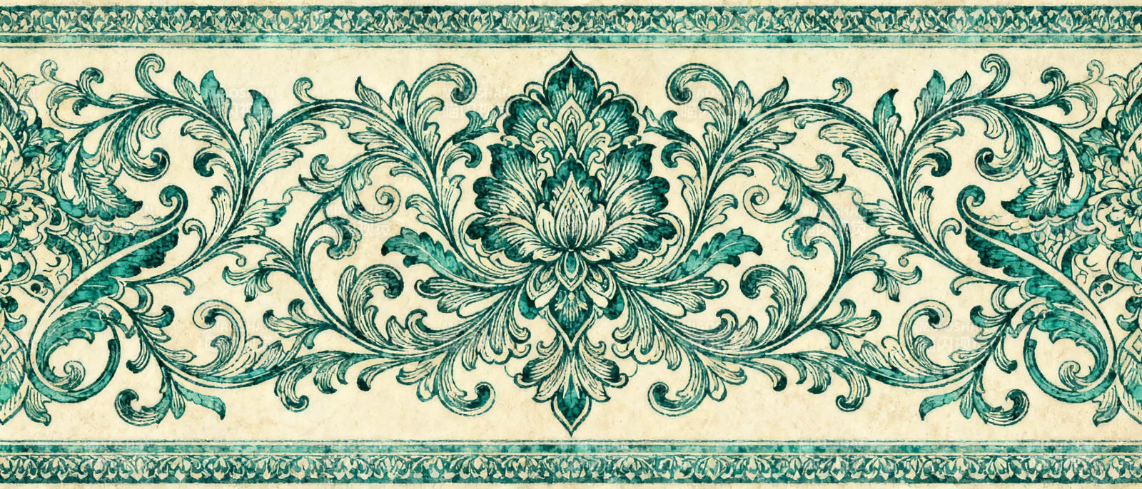 青绿花纹边框图片