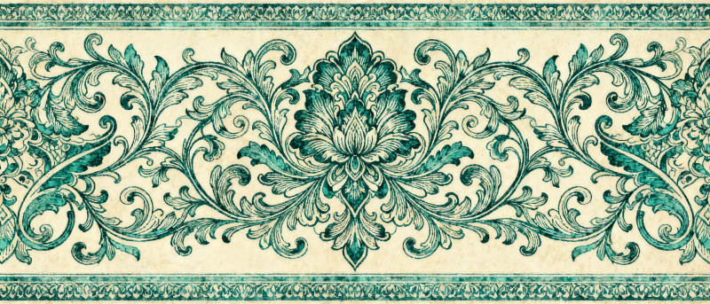 青绿花纹边框图片