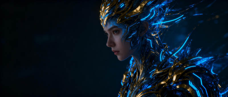 蓝焰战甲女神图片