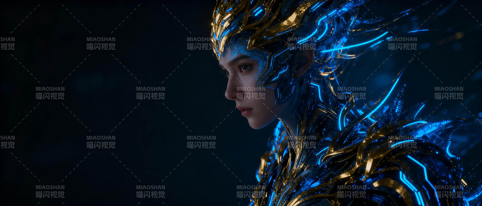 蓝焰战甲女神图片