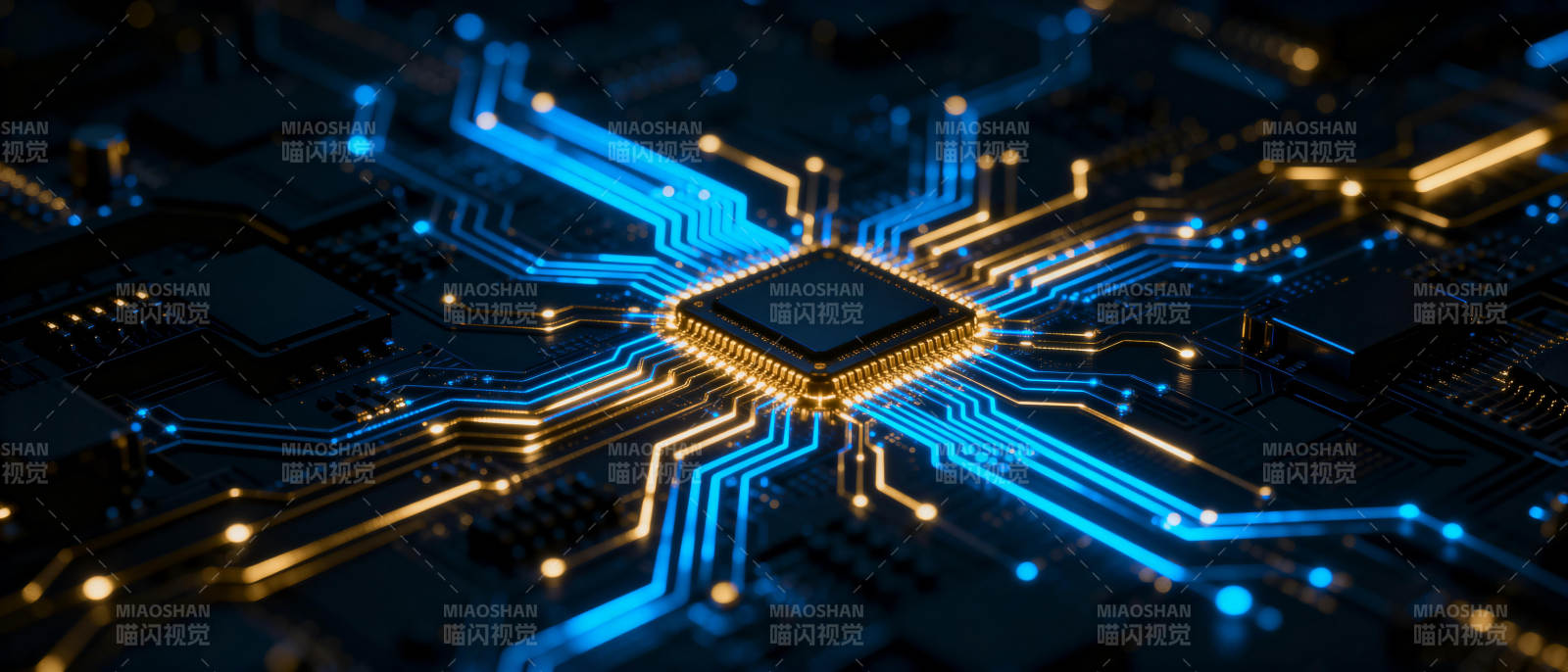 芯片电路光效图图片