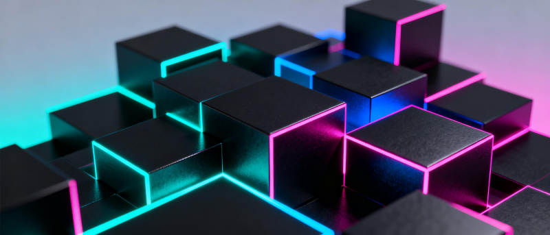 霓虹立方体阵列图片