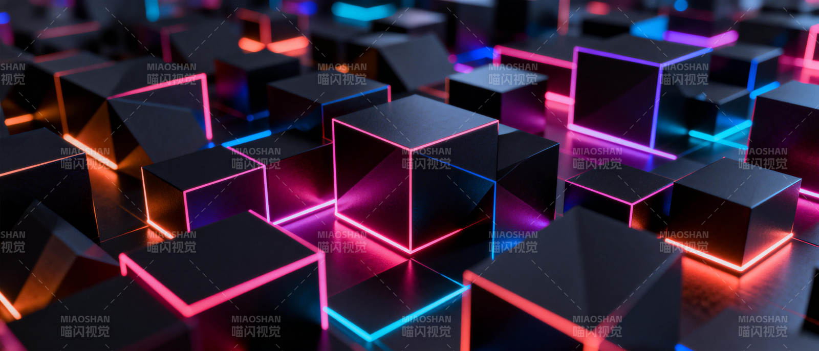 霓虹立方体图片