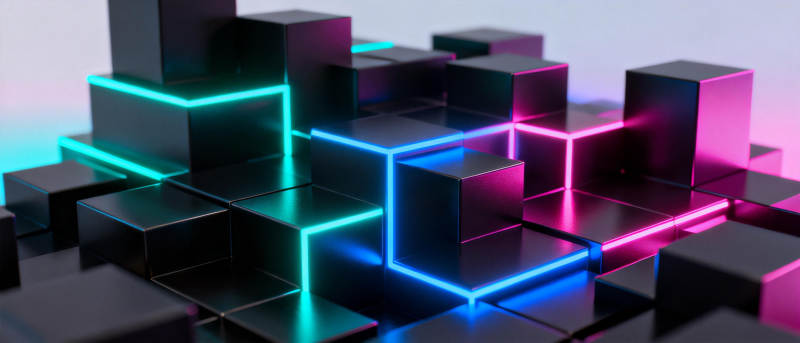 霓虹立方体图片