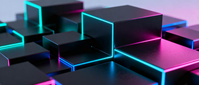 霓虹立方体阵列图片