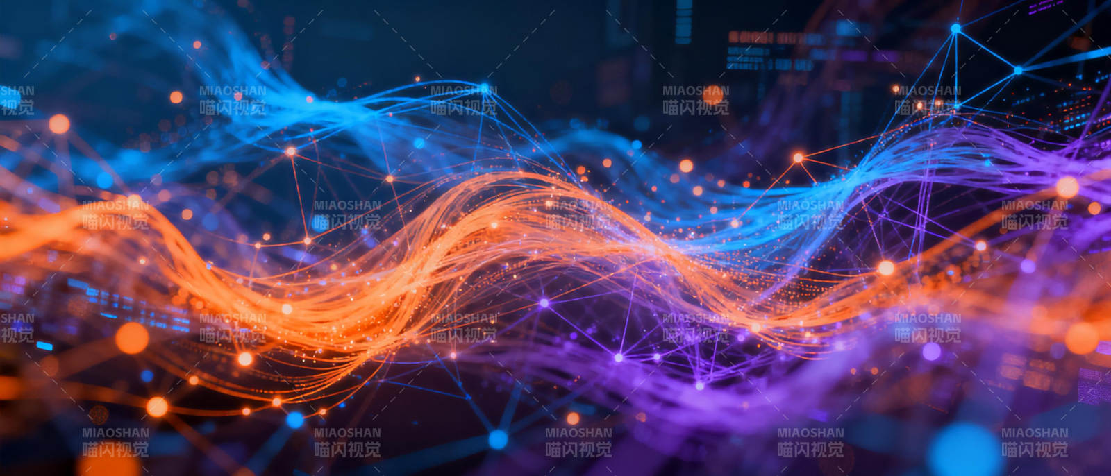 数字波纹光影图片