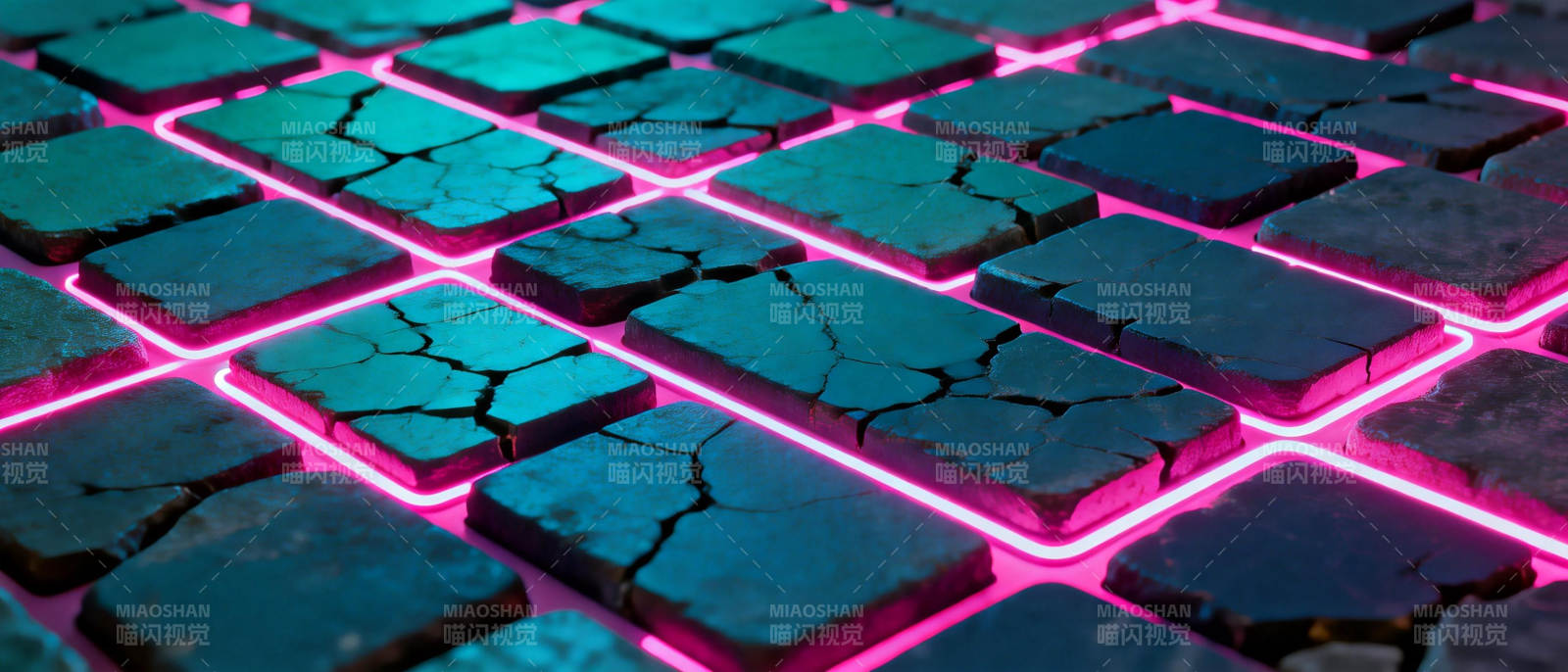 霓虹裂纹地砖图片