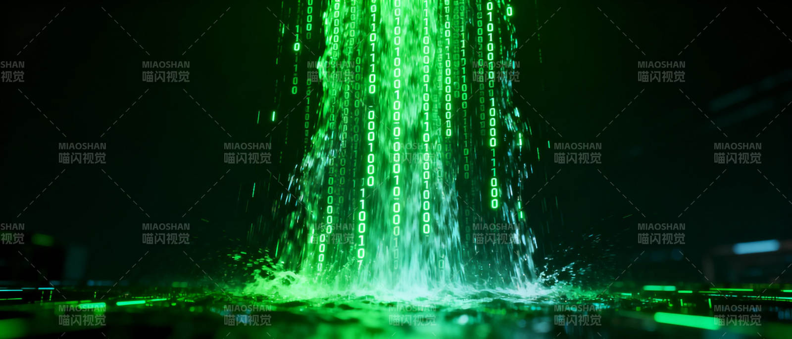 绿色代码雨图片