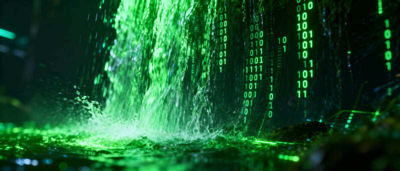 绿色代码雨图片