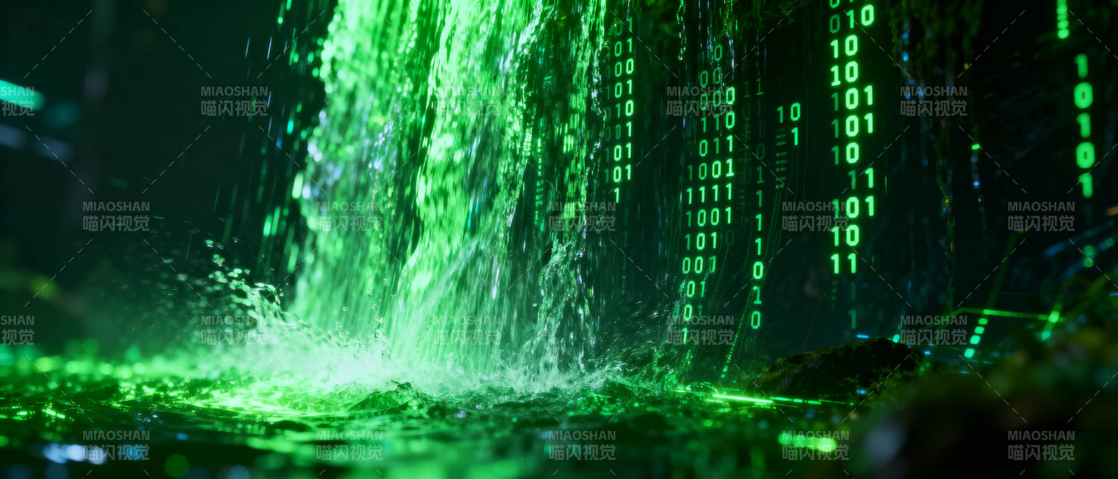 绿色代码雨图片