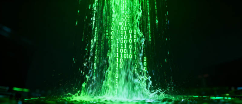 绿色代码瀑布图片