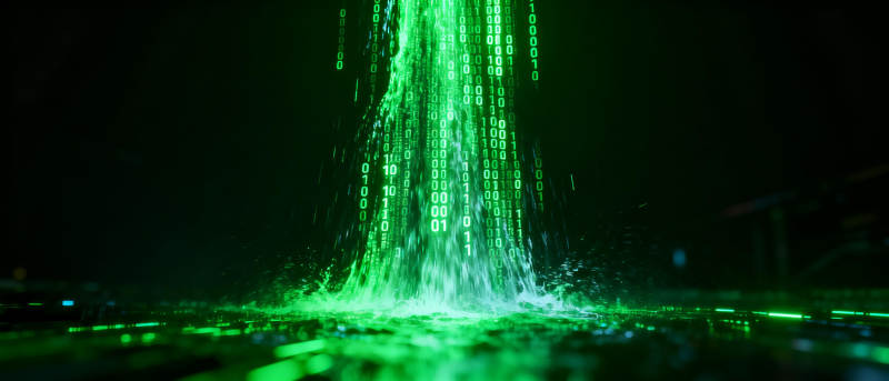 绿色代码雨图片