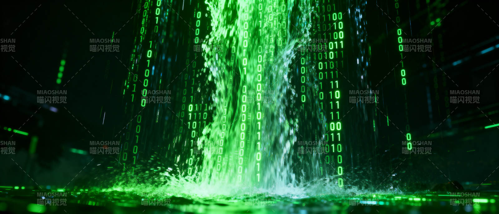 绿色代码雨图片