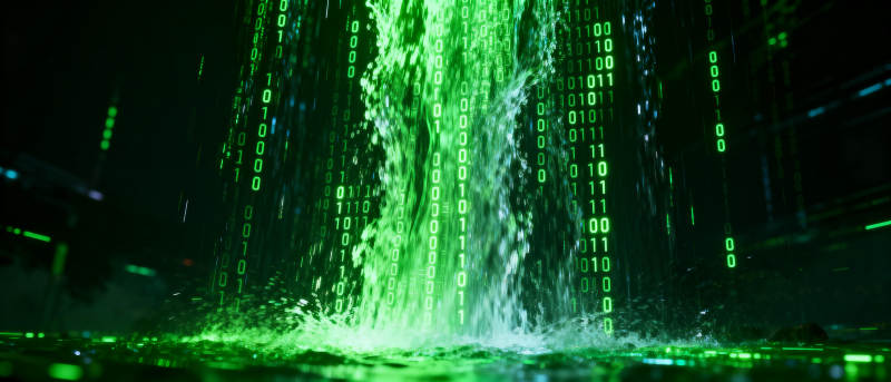 绿色代码雨图片