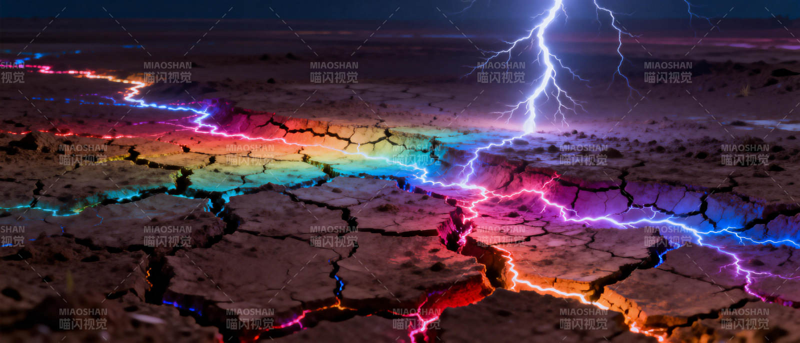 电光裂地 彩流奔涌图片