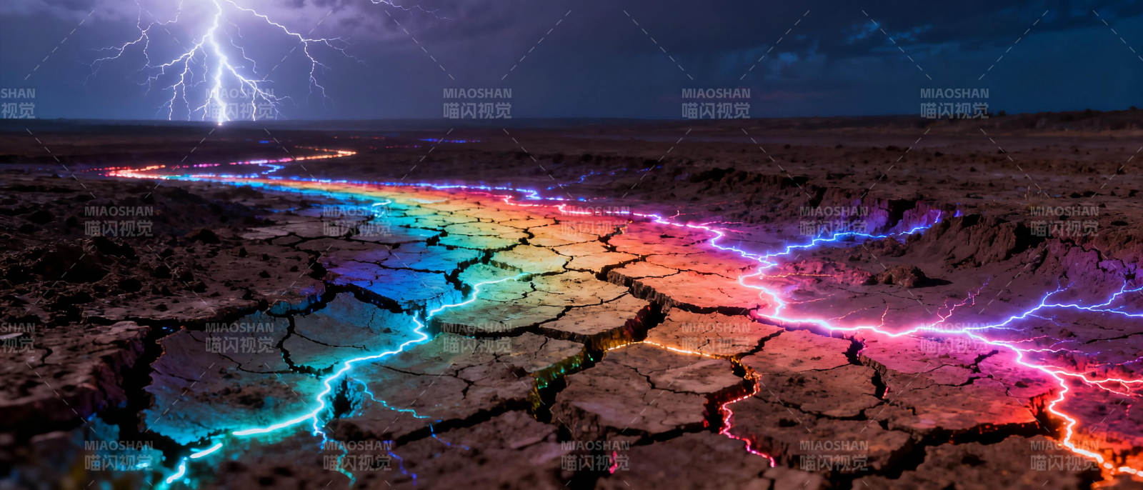 彩虹闪电裂地图片