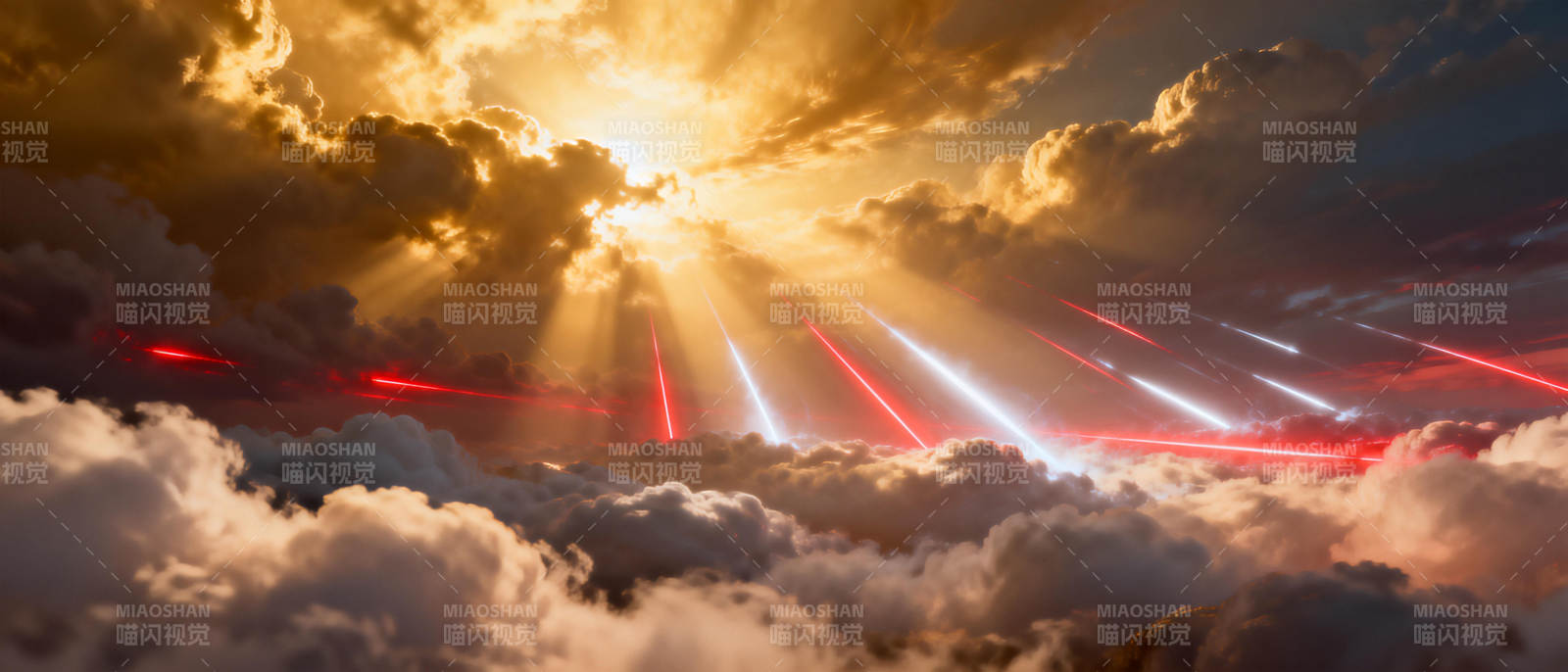 云海霞光破晓图片