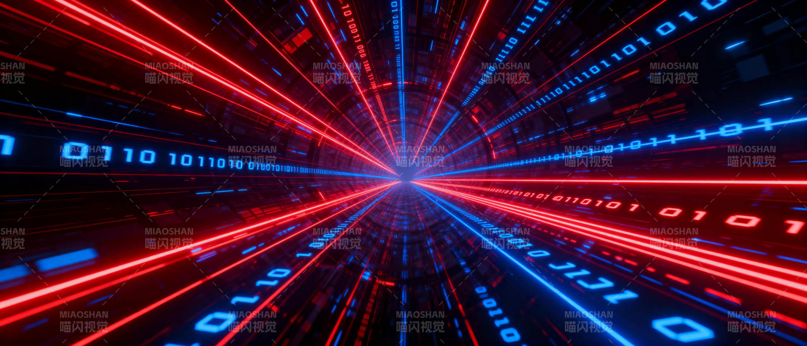 数字隧道光影交错图片