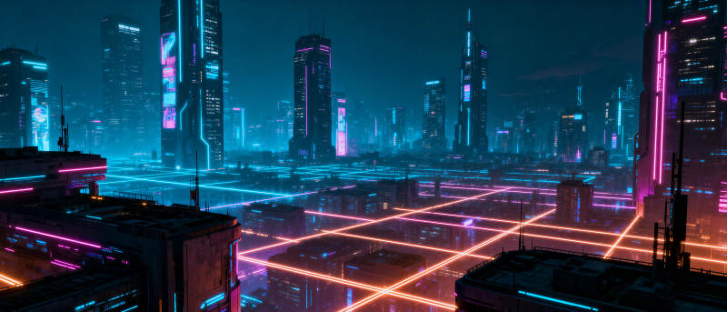 霓虹都市夜景图片