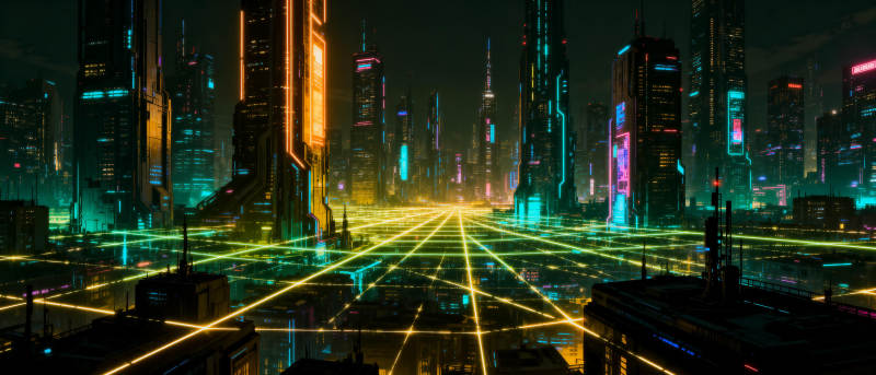 霓虹都市夜景图片