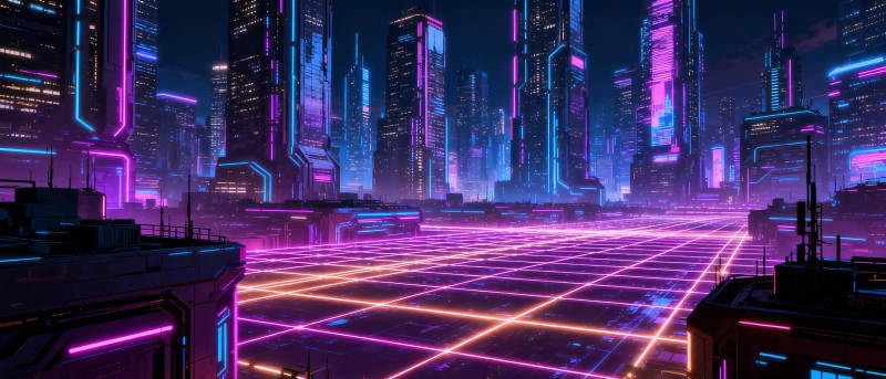 霓虹都市夜景图片