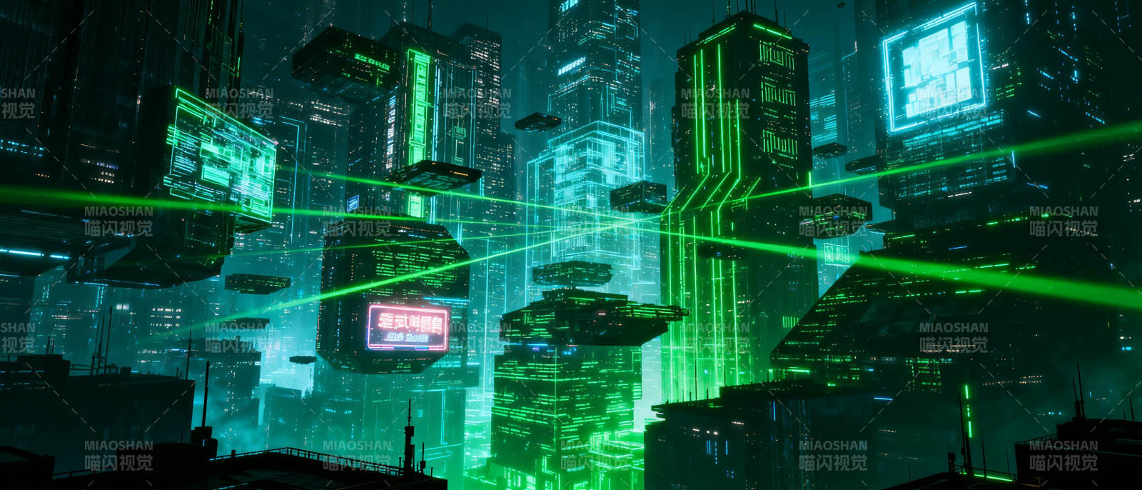 霓虹都市夜景图片