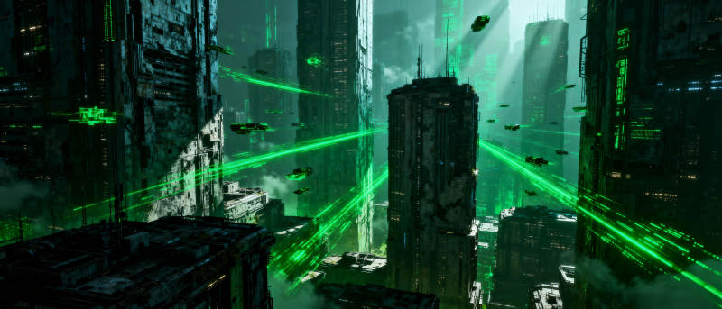 霓虹都市夜景图片