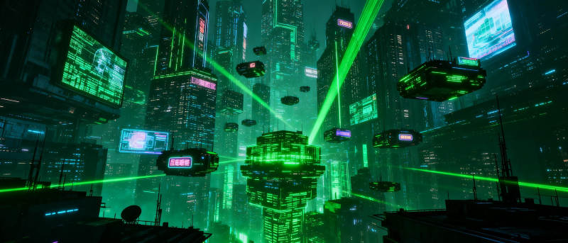 霓虹都市夜景图片