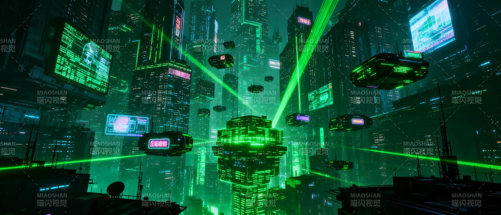 霓虹都市夜景图片