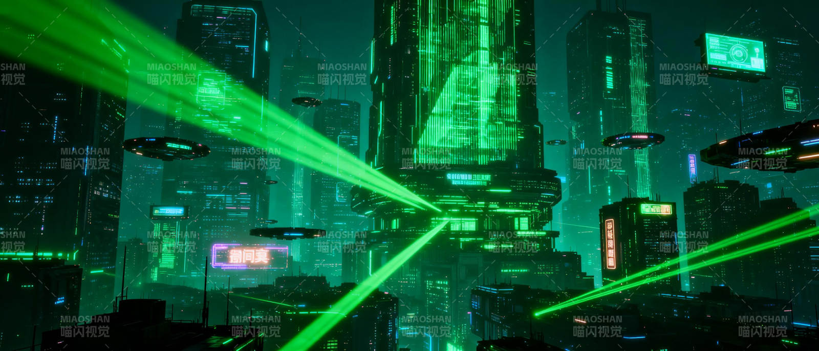 霓虹都市夜景图片