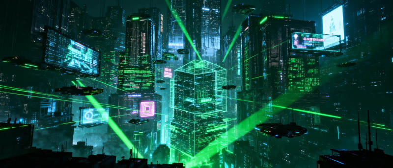 霓虹都市夜景图片