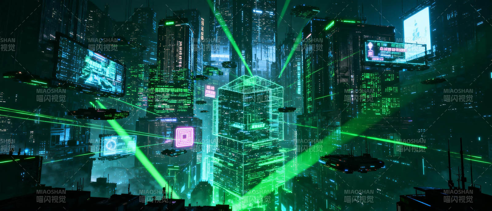 霓虹都市夜景图片